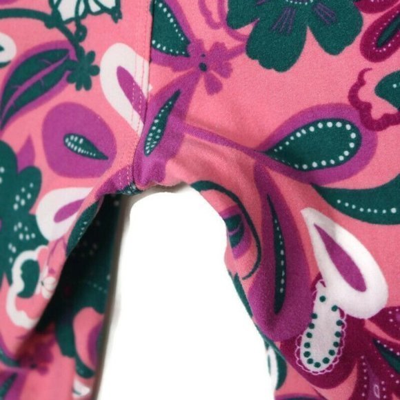 LuLaRoe Leggings Pink‎ Purple Green White Floral Size TC Tall & Curvy - Picture 10 of 12